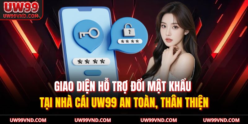 Giao diện hỗ trợ đổi mật khẩu tại nhà cái UW99 an toàn, thân thiện